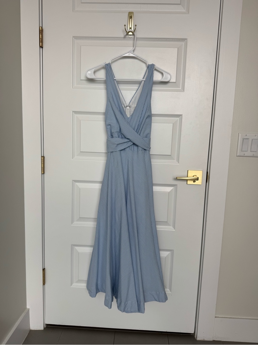 Maeve Pale Blue Sleeveless V-Neck Maxi Dress